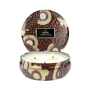 Vela Lata 3 Pavios Relevo Forbidden Fig 60h - Voluspa