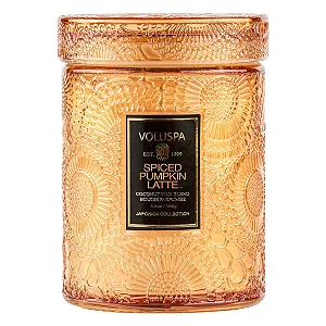 Mini Vela Pote Vidro Relevo Spiced Pumpkin Latte 50H - Voluspa