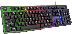 Teclado Gamer Viper PRO Semi Mecanico RGB Naja - 408 Preto Bivolt