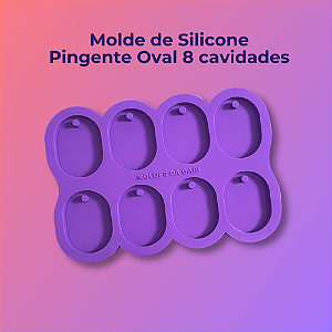 Molde de Silicone Tag Oval 8 cavidades