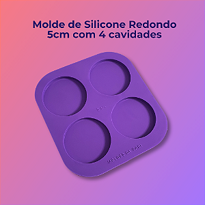 Molde de Silicone Redondo 5cm com 4 cavidades