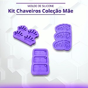 Kit de Moldes de Silicone Tags e Chaveiros Mãe