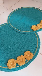 Tapete redondo de barbante