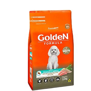 Ração Golden Fórmula Mini Bits para Cães Adultos de Porte Pequeno Sabor Frango e Arroz