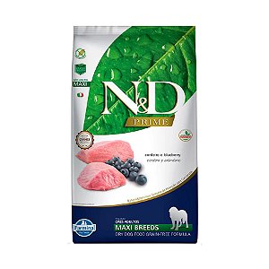 Ração Farmina N&D Prime Cães Adultos de Raças Grandes Sabor Cordeiro e Blueberry - 10,1kg