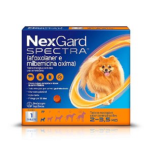 Anti Pulgas e Carrapatos NexGard Spectra para Cães de 2 a 3,5kg