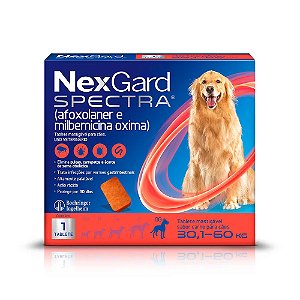 Antipulgas e Carrapatos NexGard Spectra para Cães de 30,1 a 60kg