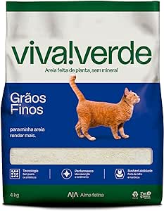 Areia Higiênica para Gatos Viva Verde Fina - 4kg