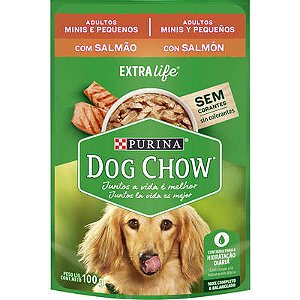 Ração Úmida Dog Chow Sachê para Cães Adultos de Raças Pequenas sabor Salmão 100g