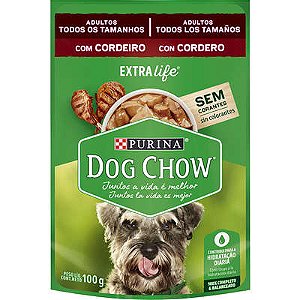 Ração Úmida Nestlé Purina Dog Chow para Cães Adultos Sabor Cordeiro 100g