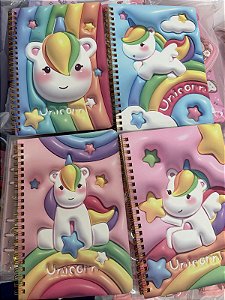 Caderno em espiral A5 unicorn 38 folhas personalizadas