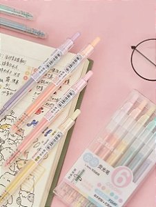 KIT 6 Marca Texto cera ZUIXUA