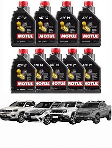 Kit 9Litros troca fluido ATF VI câmbio Renegade Toro Compass Argo Cronus MOTUL