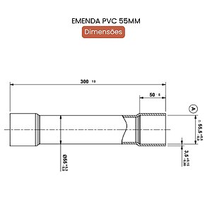 EMENDA PVC 55 MM X 3,5 MM