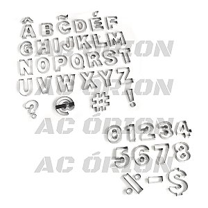 Cortador Alfabeto e Números Grande 10cm – Kit c/45 cortadores