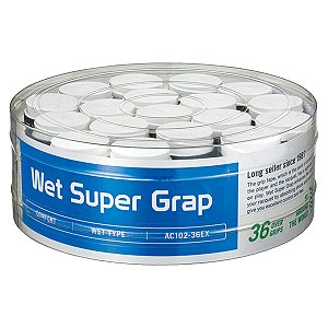 Overgrip Yonex Wet Super Grap Branco com 36 unidades