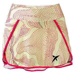 Short Saia Drop Shot Greta - Verde/Rosa
