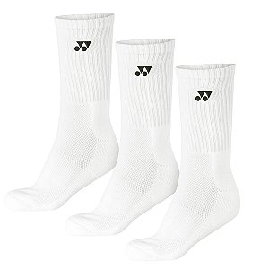 Meia Yonex Cano Longo - Pack com 3 pares - Branca