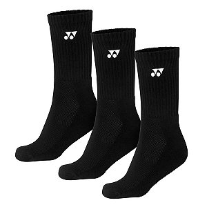 Meia Yonex Cano Longo - Pack com 3 pares - Preta