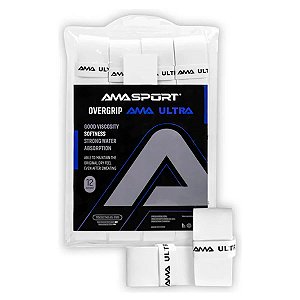 Overgrip Ama Sport Ama Ultra Pack com 12 Unidades - Branco
