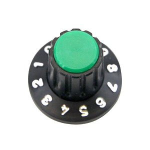 Knob Estriado Numérico S/ Parafuso Verde