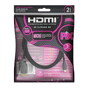 Cabo Micro HDMI x HDMI 2.0 4K UltraHD