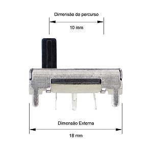 Potenciômetro Deslizante 50K Percurso de 10mm (Total 18mm)