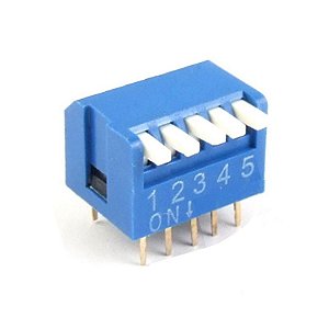 DIP Switch azul 5 vias 90 graus