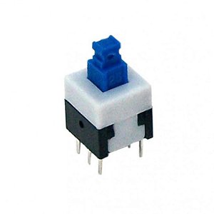 Chave Botão 8x8mm Sem Trava Azul