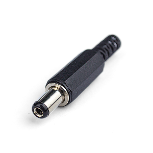 Plug P4 macho 5,5 x 2,1mm (compatível com Arduino)