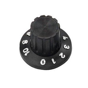 Knob Estriado Numerico C/ Parafuso Preto