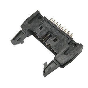 Conector Box Header 16 Vias 180 Graus Com Trava