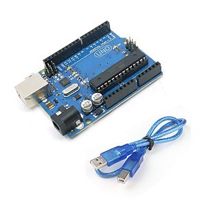 Arduino Uno R3 + Cabo USB 2.0 - A-B