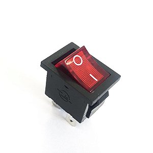 Chave gangorra KCD1-104N Vermelha Com Neon