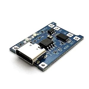 Carregador de Bateria de Lítio TP4056 com Proteção - USB tipo C