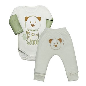 Conjunto Body Manga Longa e Calça Mijão Dog