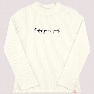 Blusa Darling Manga Longa Canelada