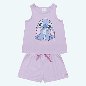 Pijama Regata Stitch Feminino - Brilha no Escuro