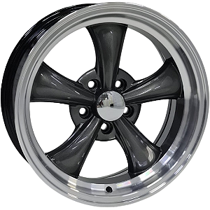 4 Rodas Vintage Grafite Diamantada Aro 18" / Tala 8" / Furação 5x114,3 / Off-set 0