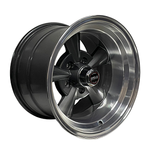 4 Rodas Vintage Grafite Borda Diamantada Aro 15" / Tala 7 ou 8 (Dianteira) e 10 (traseira) / Furação 5x139