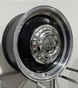 4 Rodas Smoothie Preta Borda Diamantada Aro 17 / Tala 7/ 5 Furos