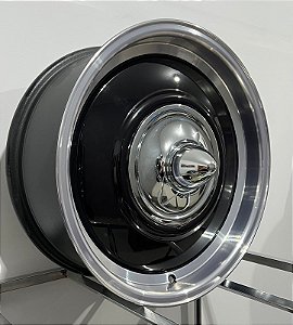 4 Rodas Smoothie Preta Borda Diamantada Aro 17 / Tala 7/ 6 Furos