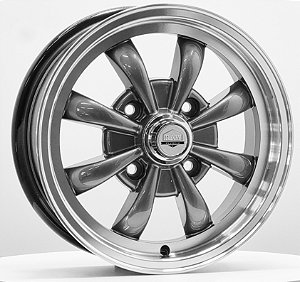 Rodas 8 SPOKE 4x130 Aro 15x5,5 off-set  30 P/ Fusca - Grafite