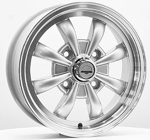 Rodas 8 SPOKE 4x130 Aro 15x5,5 off-set  30 P/ Fusca - Prata Diamantada