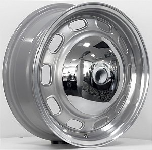 Jogo de Rodas 912 Aro 15 Tala 5,5 Furação 4X130 Offset 30 - PRATA DIAMANTADA - Fusca, Brasilia, TL, Variant, Zé do caixão.