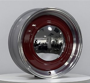 Jogo de Rodas Smoothies Aro 15 tala 5,5 furação 4X130 Offset 15 Vermelha borda Diamantada - Fusca