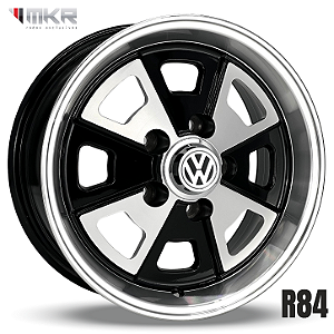 R84 Porsche Aro 15X6 furação 4X130 offset 36 BD (PRETO DIAMANTADO)