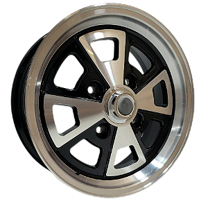 R84 Porsche Aro 15X6 furação 4X130 offset 36 BD (PRETO DIAMANTADO)