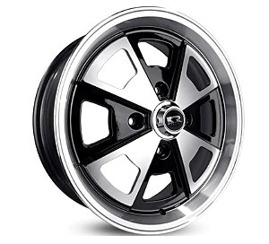 R84 Porsche Aro 14 tala 6 furação 4X130 offset 27 PRETA DIAMANTADA