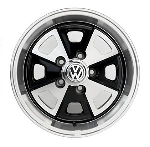 R84 Porsche Aro 14 tala 6 furação 5X112 offset 27 PRETA DIAMANTADA